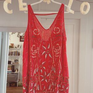 Free People Secret Garden Sequin Shift Dress LARGE